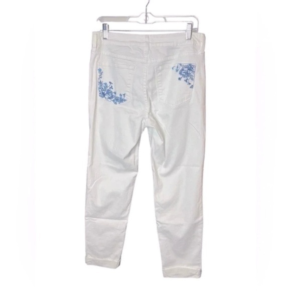 NYDJ White Ankle Embroidered Women’s Jeans Lift & Tuck Technology Size 6 - Picture 2 of 13